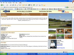 screen shot of property display page